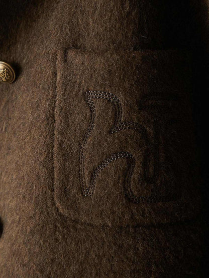 Women's Embroidered Wool Reversible Woolen Coat Slim-fit Coat - The Number 1 Things