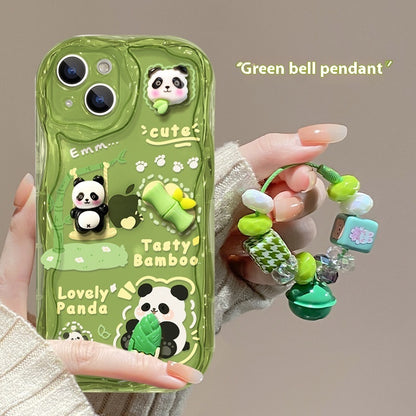 Phone Case Drop-resistant Cute Panda Doll Pendant Silicone