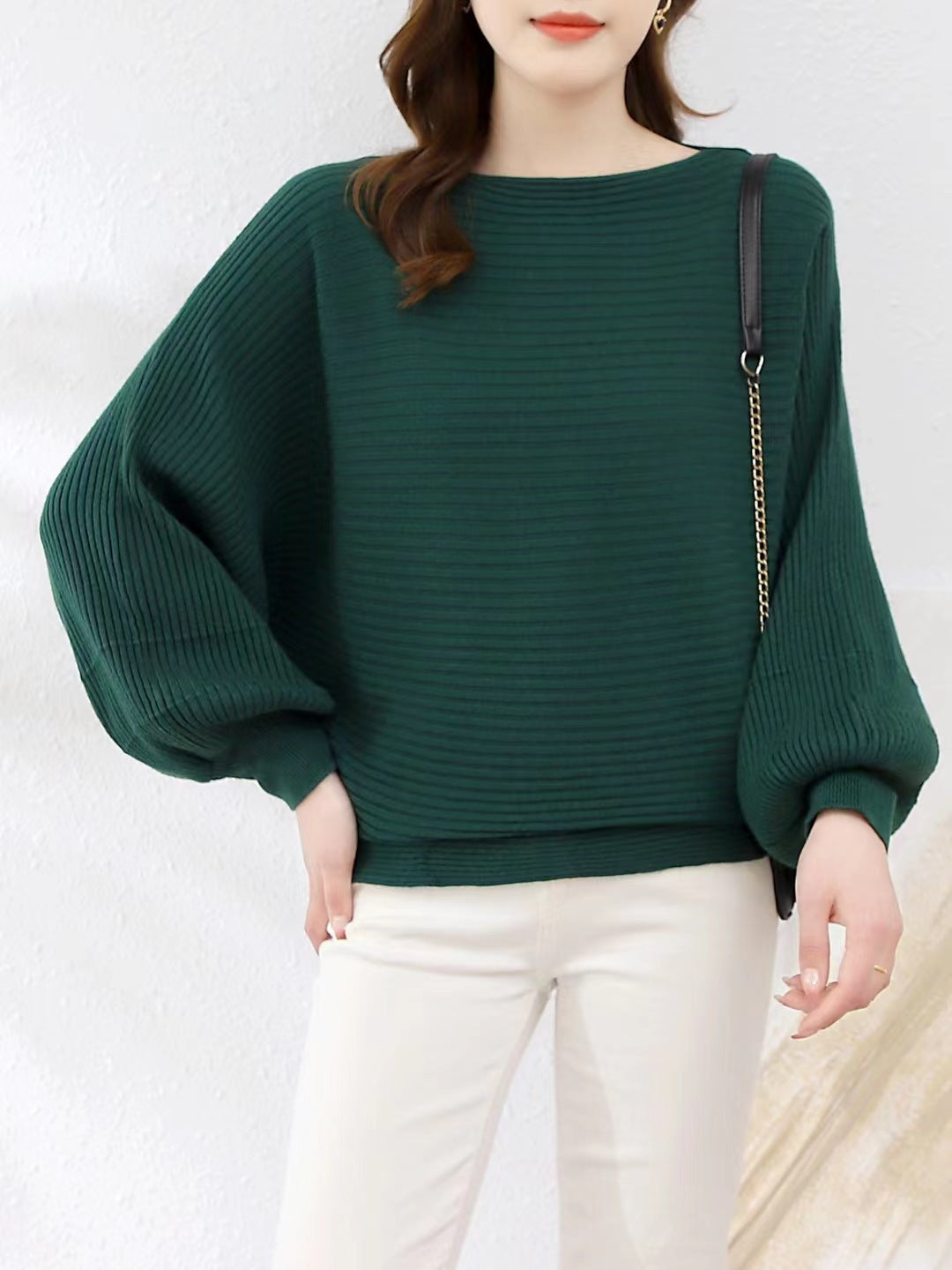 Lantern Sleeve Sweater Underwear Off-shoulder Collar - The Number 1 Things