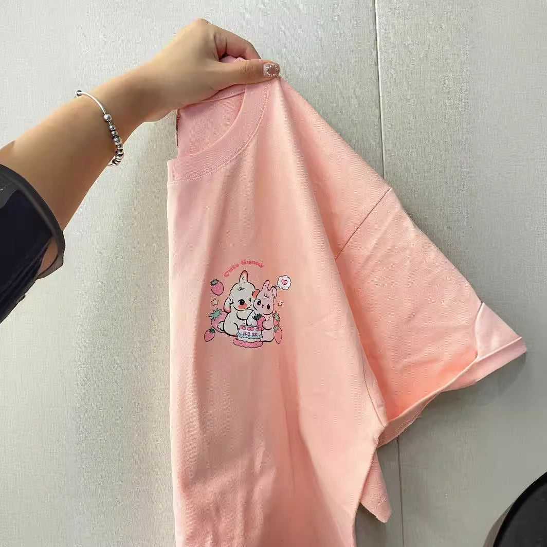 Casual Heel Wrapped Wide Collar Cotton 200g Short-sleeved T-shirt For Women
