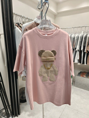 Cartoon Peplum Women's Printed Half Sleeve T-Shirt - The Number 1 Things