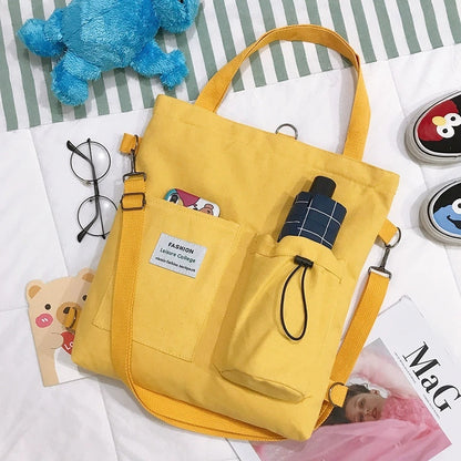 Harajuku Canvas Bags Students Handbag With Pockets Preppy Buckpack Shoulder Bag For Women - The Number 1 Things