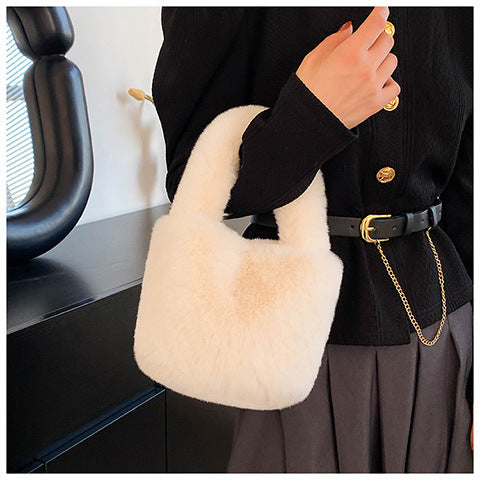 Plush Bag High-grade Thick Autumn And Winter Hand Bucket Bag - The Number 1 Things