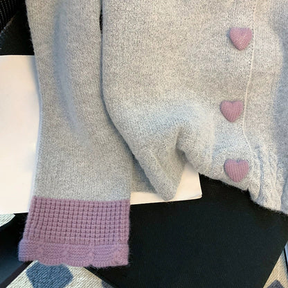 Sweetheart Age Reducing Thickened Love Button Sweater - The Number 1 Things