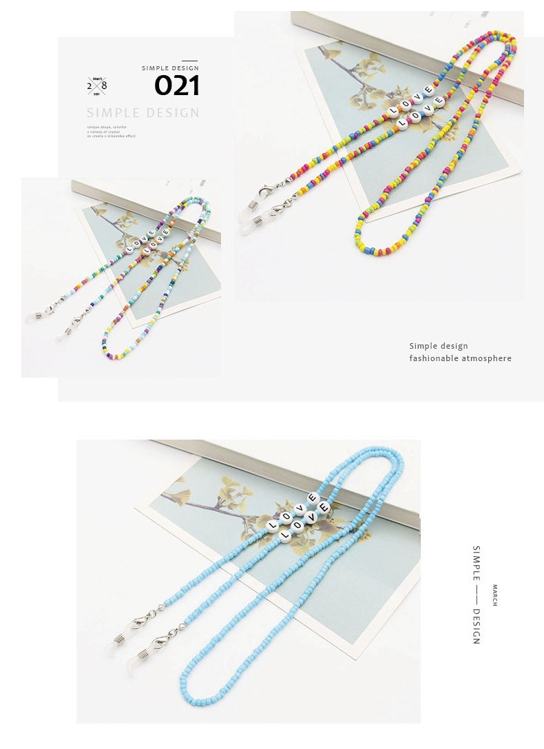 Eyeglasses Chain Letter Chain Color Mix Necklace - The Number 1 Things