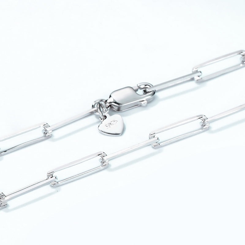 S925 Silver Plated Geometric Ellipse Long And Thick Necklace - The Number 1 Things