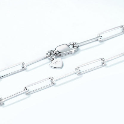 S925 Silver Plated Geometric Ellipse Long And Thick Necklace - The Number 1 Things
