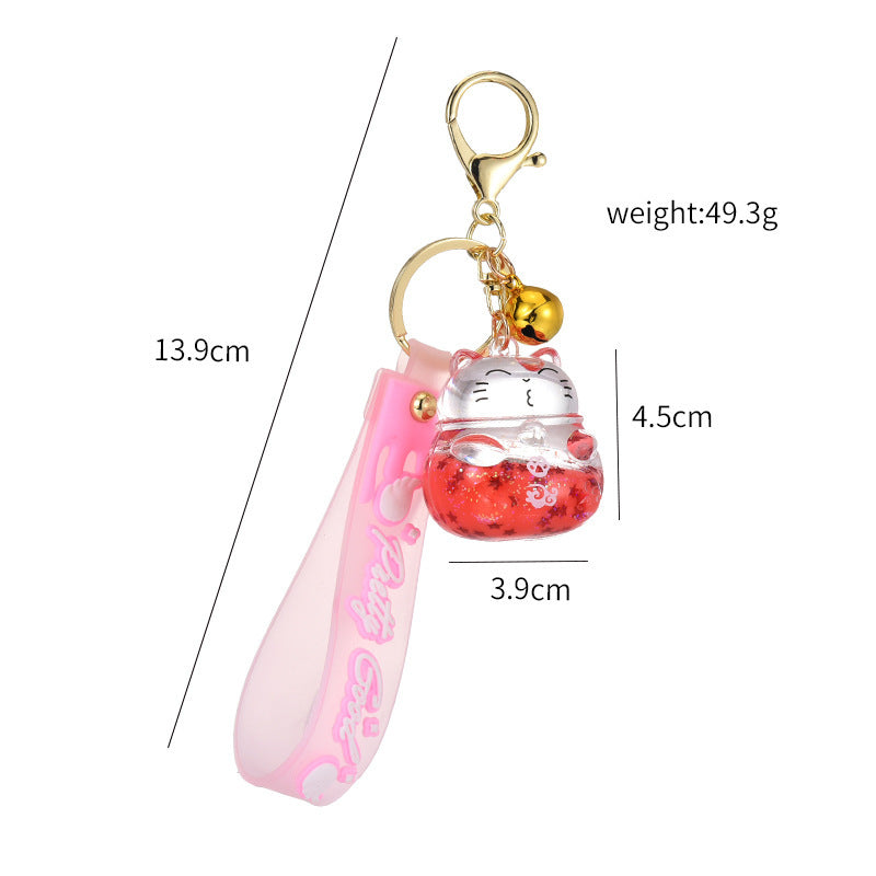 Cartoon Acrylic Floating Fortune Cat Keychain - The Number 1 Things
