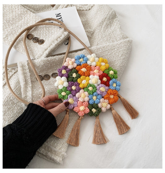 Ethnic Fluffy Bag For Women, 2025 New Fashion Trend, Floral Small Round Bag, Stylish And Versatile, Can Be Worn On One Shoulder Or Cross-body - The Number 1 Things