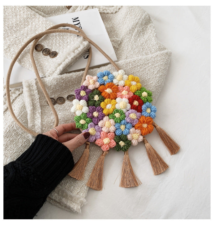 Ethnic Fluffy Bag For Women, 2025 New Fashion Trend, Floral Small Round Bag, Stylish And Versatile, Can Be Worn On One Shoulder Or Cross-body - The Number 1 Things