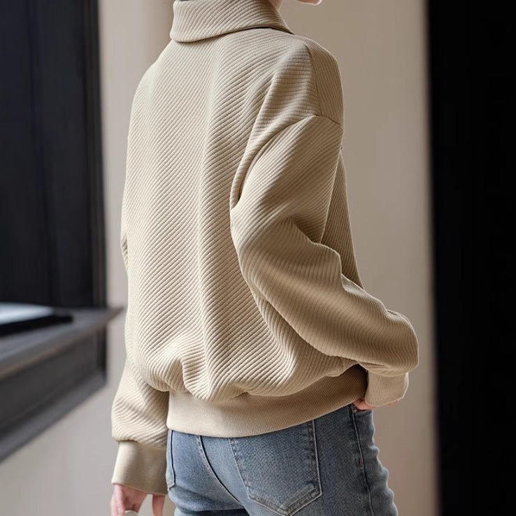 Elegant National Style Buckle Temperament Lapel Sweater Women - The Number 1 Things