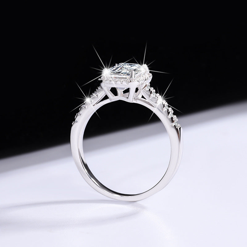 Women's Sterling Silver Moissanite Closed Ring - The Number 1 Things