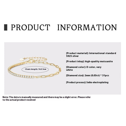 Moissanite Full Diamond High-grade S925 Sterling Silver Bracelet For Women - The Number 1 Things
