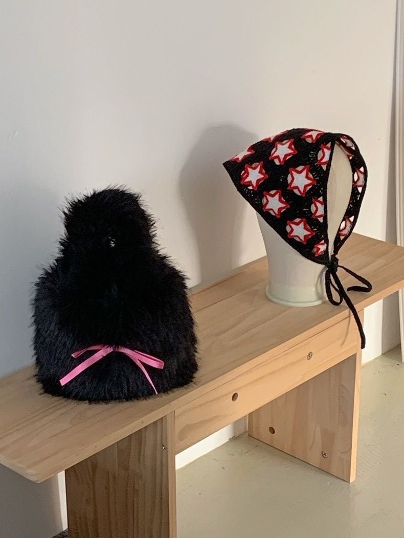 Cute Furry Puppy Portable Bowknot Bag - The Number 1 Things