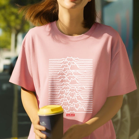 Cartoon Pure Cotton Trendy Summer Travel Mountain Cat Line Short Sleeve - The Number 1 Things