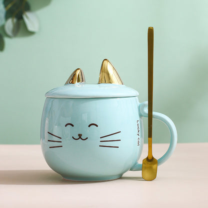 Cat Ceramic Phone Holder Mug With Cover And Spoon - The Number 1 Things