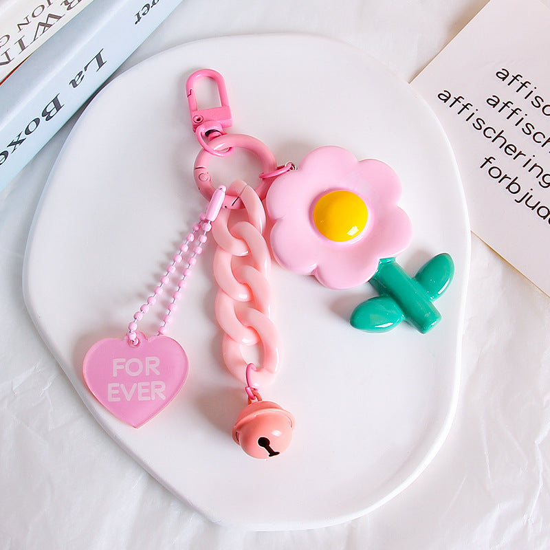 Resin Flower Key Ring Girl Heart Hanging Ornament - The Number 1 Things