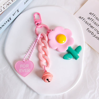 Resin Flower Key Ring Girl Heart Hanging Ornament - The Number 1 Things