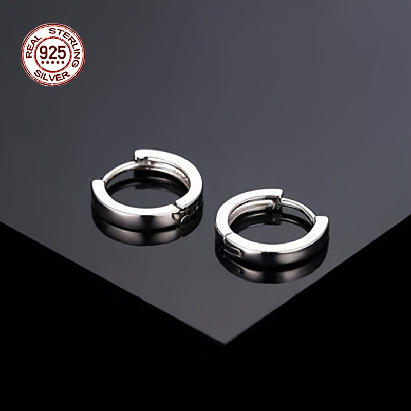 Hypoallergenic Men's Perfect Material S925 Sterling Silver Earrings, Retro Classic Simple Hoop Earrings, Birthday And Holiday Gifts. - The Number 1 Things