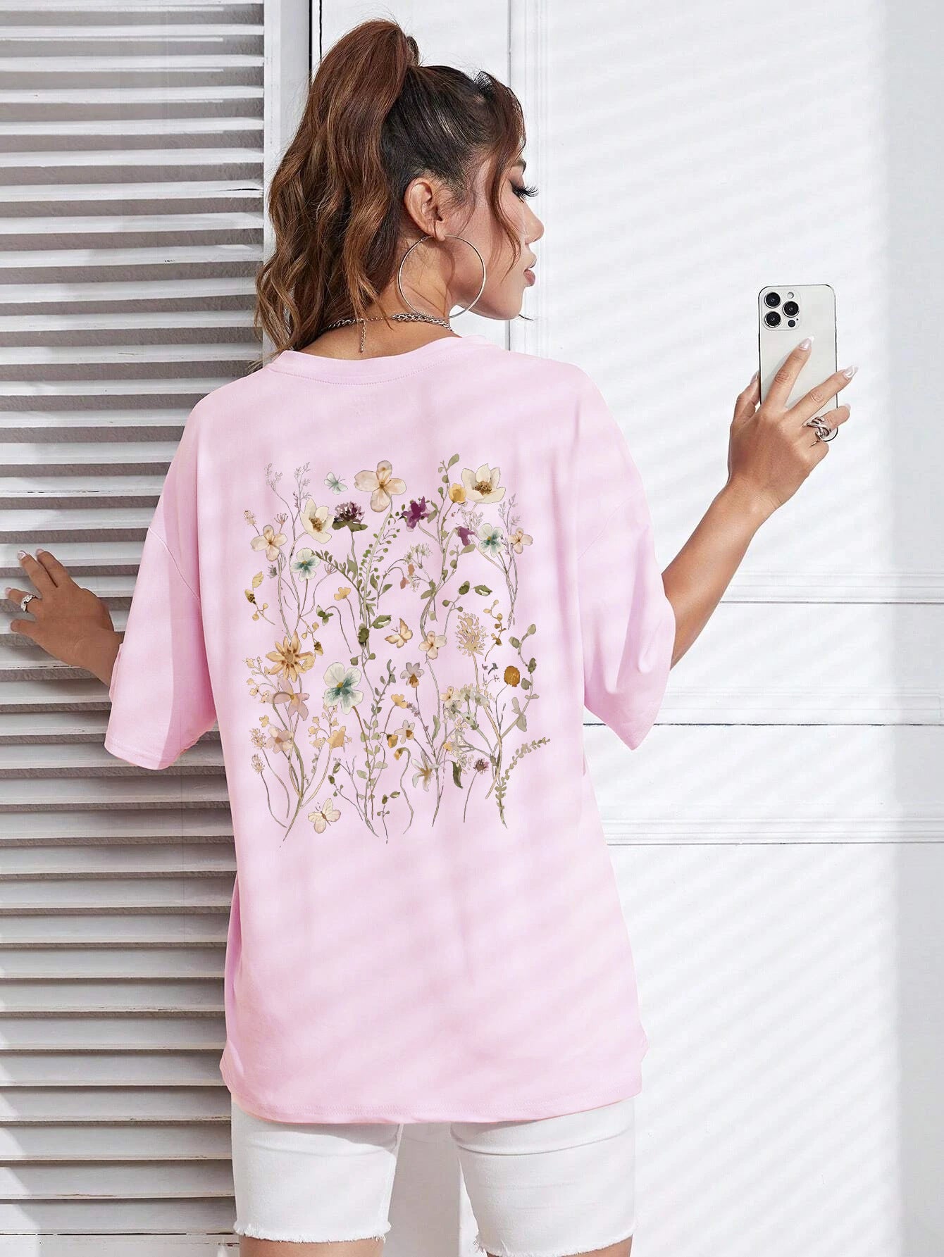 Beautiful Flower Clusters Print Cotton Women T-shirts Casual - The Number 1 Things