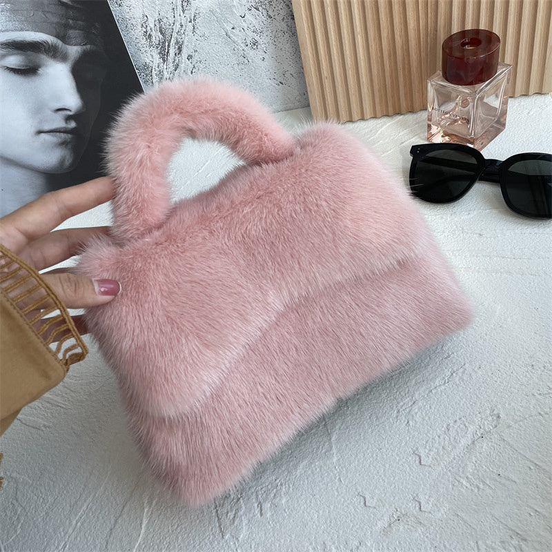 Women's Mink Fur Hourglass Wrapped Fur Clutch - The Number 1 Things