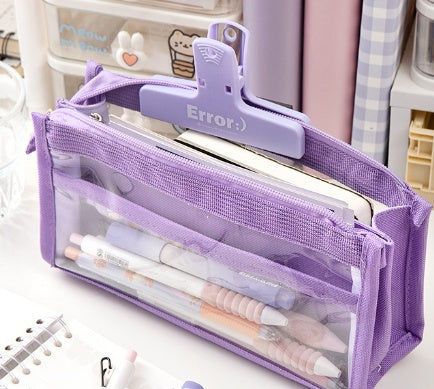 Large Capacity Six-layer Transparent Pen Bag Stationery For Primary School Students
