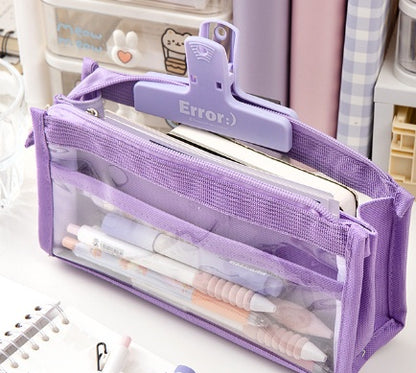 Large Capacity Six-layer Transparent Pen Bag Stationery For Primary School Students