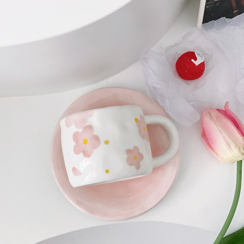 Sakura Ins Style Ceramic Coffee Cup And Plate Set - The Number 1 Things
