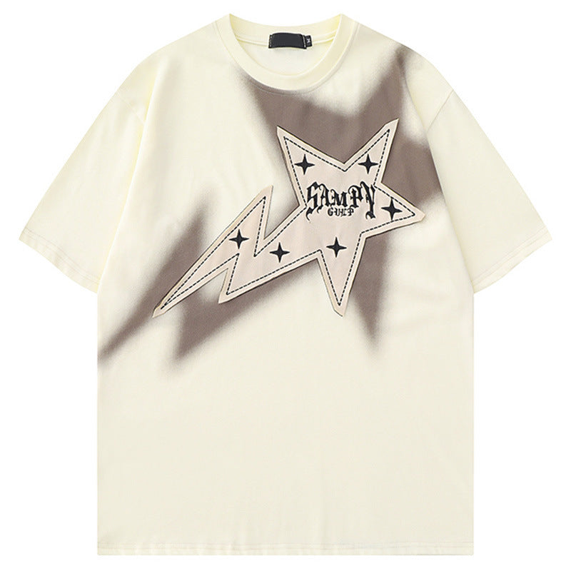 Men's American-style Retro XINGX Patch Short-sleeved T-shirt - The Number 1 Things