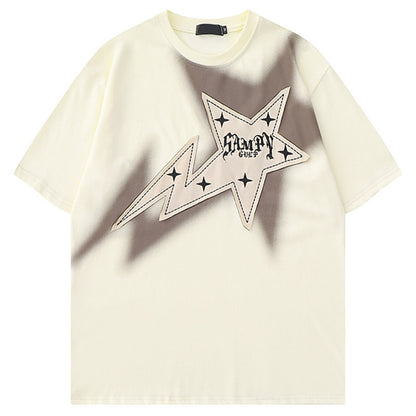 Men's American-style Retro XINGX Patch Short-sleeved T-shirt - The Number 1 Things