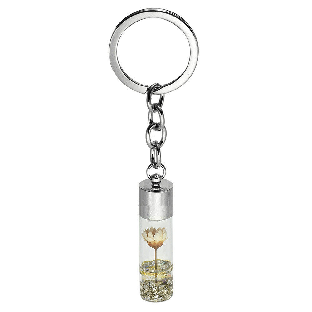 Plant Dried Flower Glass Bottle Pendant Keychain - The Number 1 Things