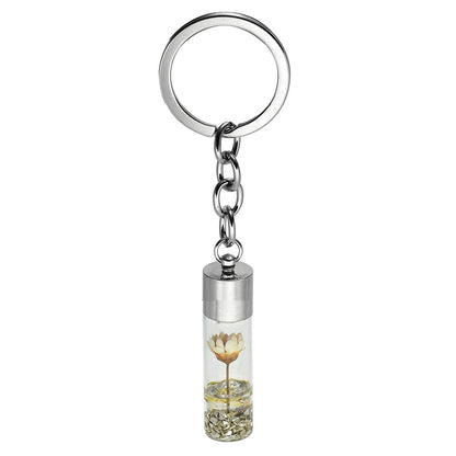 Plant Dried Flower Glass Bottle Pendant Keychain - The Number 1 Things