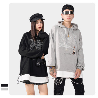 Temperament And Comfort Letter Printed Hooded Sweatshirt - The Number 1 Things