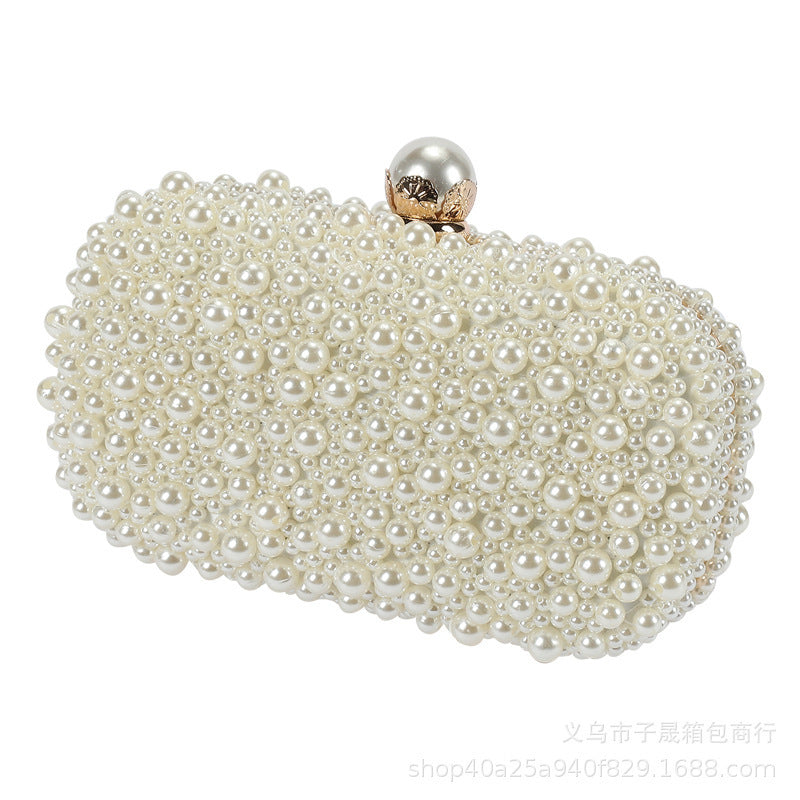Women's Pearl Dinner Bag Soft Surface Lock Clutch - The Number 1 Things