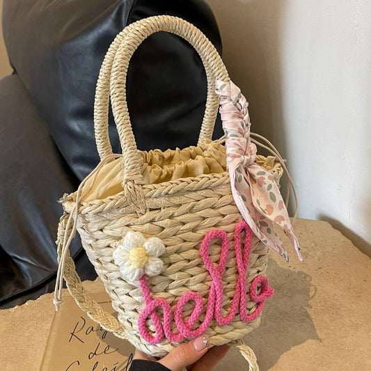 Woven Handbag Women's Fashion Letter Straw Cross Body Bag - The Number 1 Things
