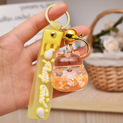 Cartoon Acrylic Floating Fortune Cat Keychain - The Number 1 Things