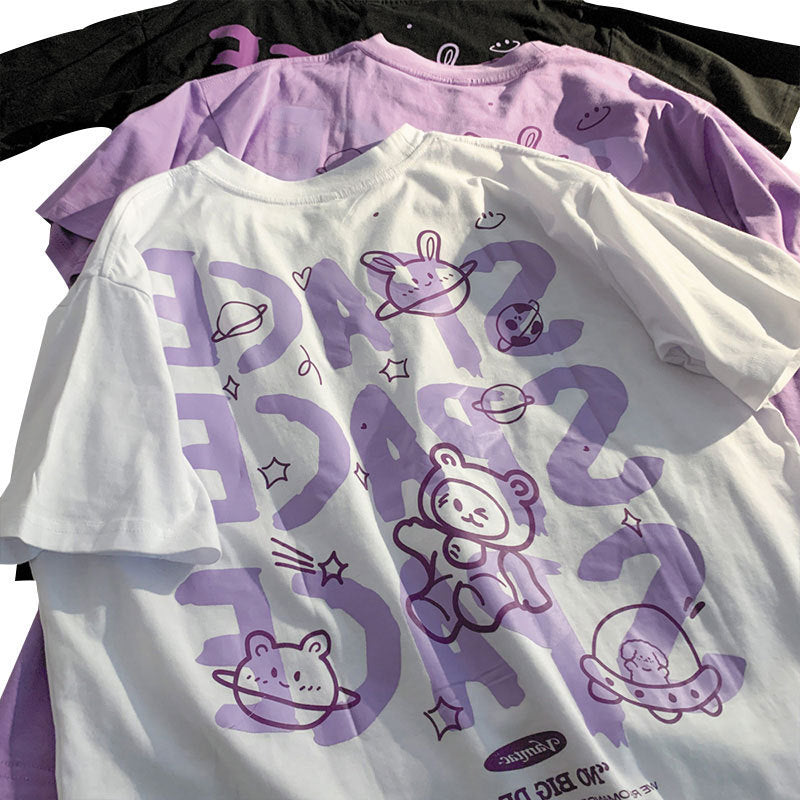 New Letter Print Short-sleeved T-shirt - The Number 1 Things