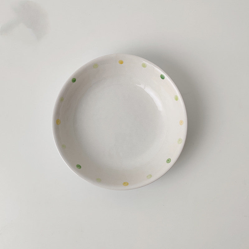 Dot Ceramic Plate Set Small Breakfast Plate Dessert Plate Flavor Plate Oval Plate - The Number 1 Things