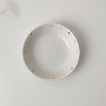 Dot Ceramic Plate Set Small Breakfast Plate Dessert Plate Flavor Plate Oval Plate - The Number 1 Things
