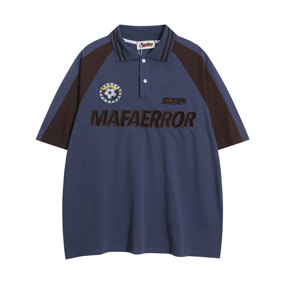 Fashion Men's Color Matching Raglan Short Sleeve Top