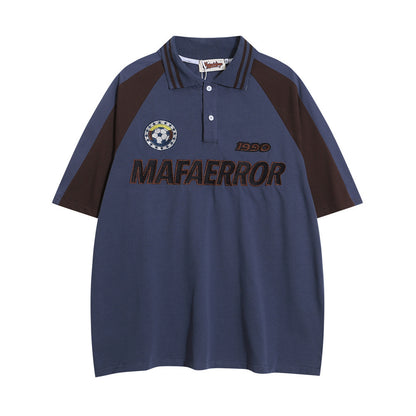 Fashion Men's Color Matching Raglan Short Sleeve Top