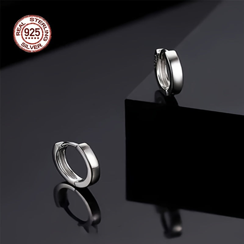 Hypoallergenic Men's Perfect Material S925 Sterling Silver Earrings, Retro Classic Simple Hoop Earrings, Birthday And Holiday Gifts. - The Number 1 Things