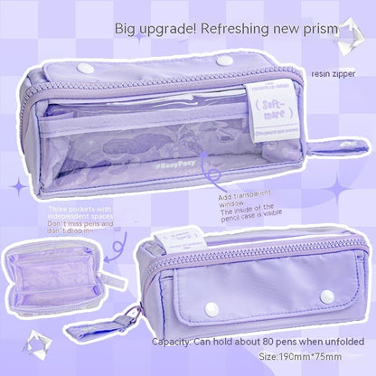 Prism Partition Korean-style Large-capacity Visual Student Pencil Case