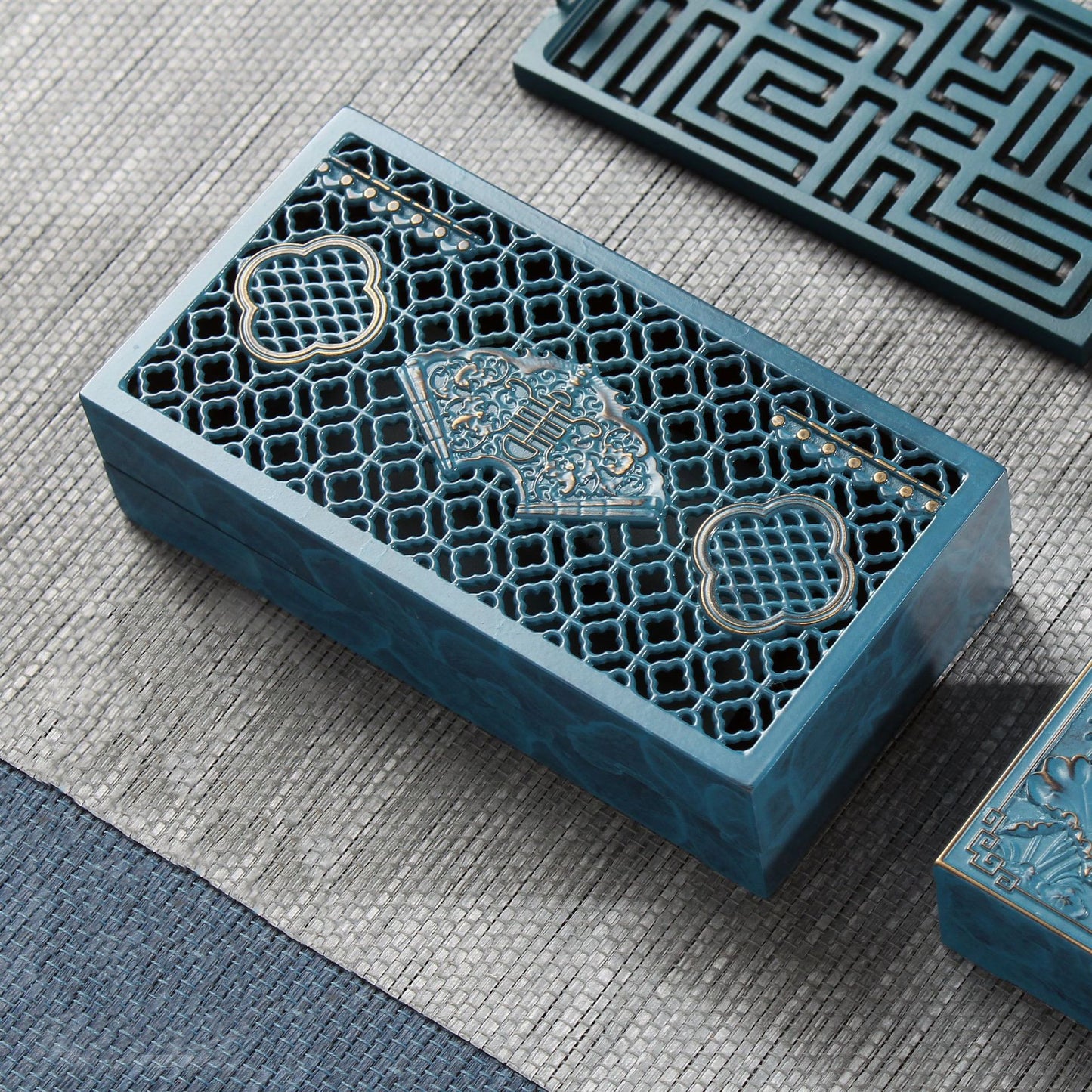 Burning Blue Pure Copper Professional Incense Utensils Fan Window Auspicious Clouds Set - The Number 1 Things