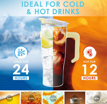 Ochapa 40 Oz Tumbler With Handle Straw Lid Insulated Vacuum Stainless Steel Travel Tapered Mug Gift Coffee Cup Holder Friendly Keep Cold Or Hot Sweat Proof Resuable - The Number 1 Things