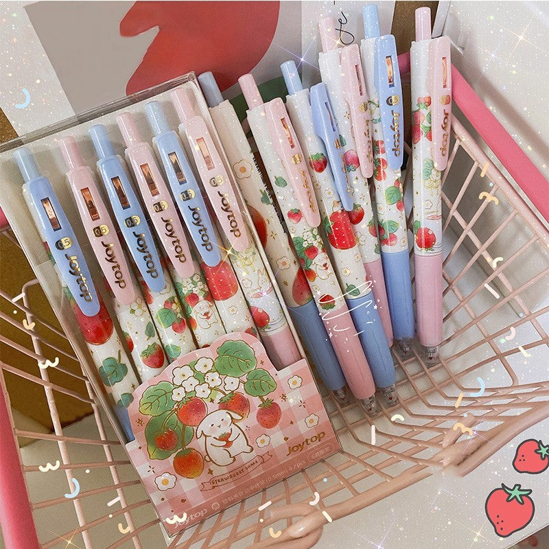 1PC Cute Gel Pens 0.5mm Kawaii Peach Strawberry - The Number 1 Things