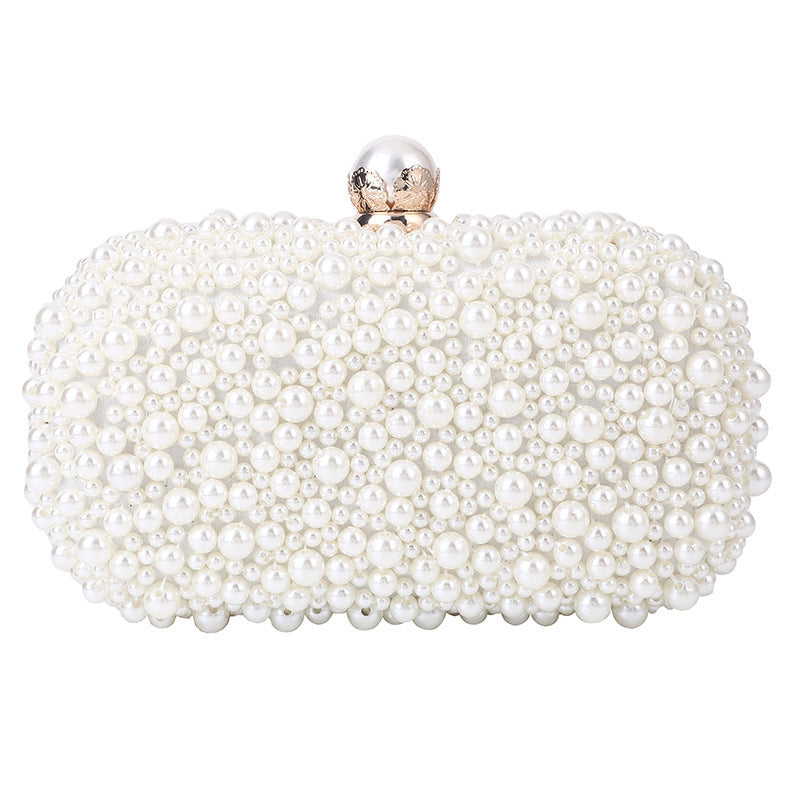 Women's Pearl Dinner Bag Soft Surface Lock Clutch - The Number 1 Things