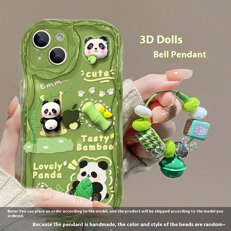 Phone Case Drop-resistant Cute Panda Doll Pendant Silicone