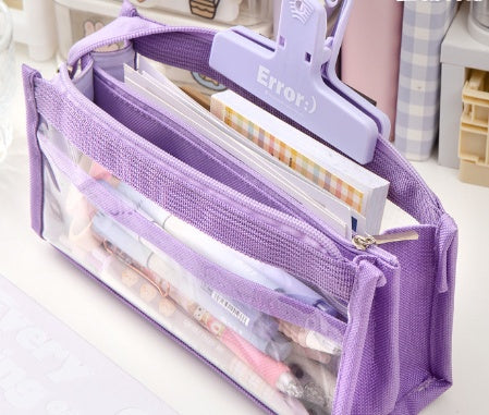 Large Capacity Six-layer Transparent Pen Bag Stationery For Primary School Students