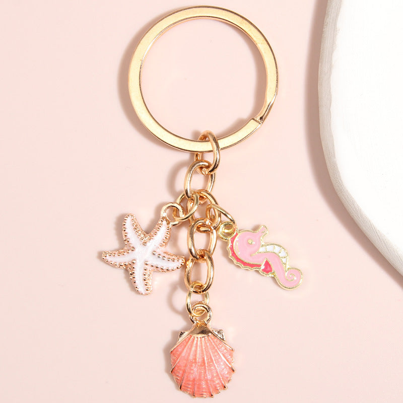 Creative Shell Starfish Mermaid Alloy Drip Keychain Pendant - The Number 1 Things